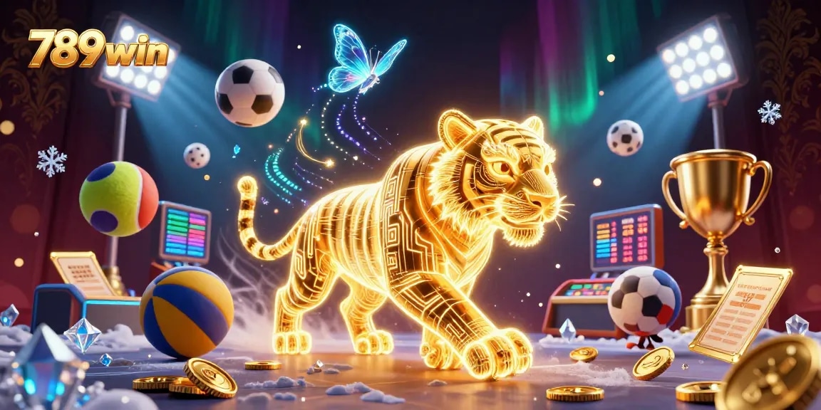 Experience thrilling gameplay with 789win in this vibrant 3D casino scene featuring dynamic sports elements.
