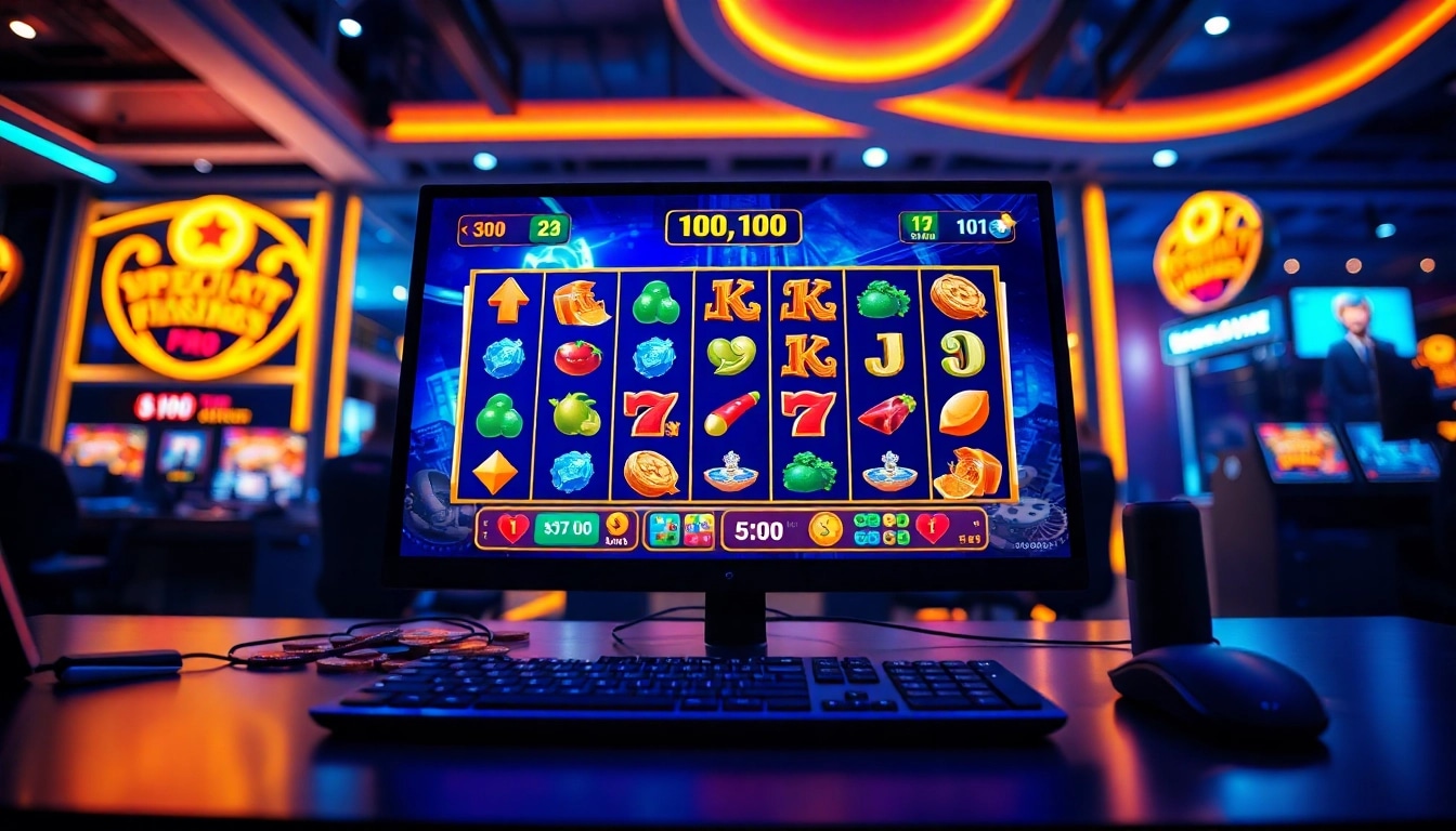 Exciting online gaming setup featuring hoki138 pro slot game interface with vibrant colors and engaging graphics.