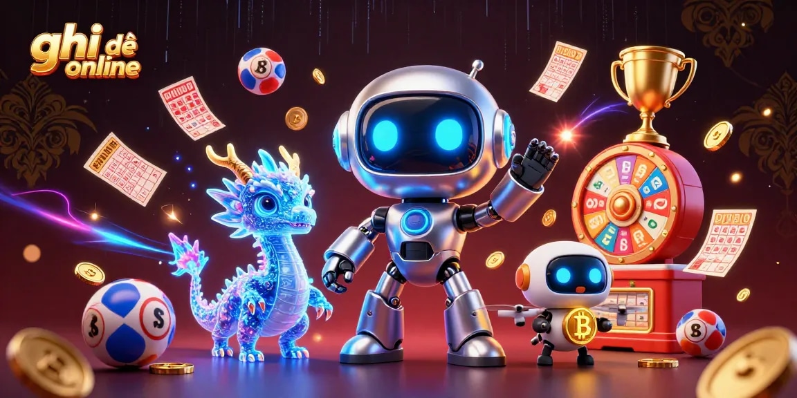 Experience the excitement of ghi đề online with our vibrant digital illustration featuring interactive lottery elements and characters.