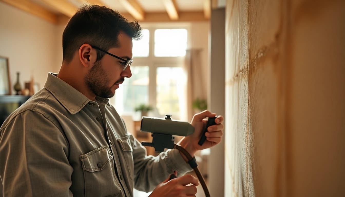 Evaluate spray foam mortgage problems with a professional technician inspecting insulation.