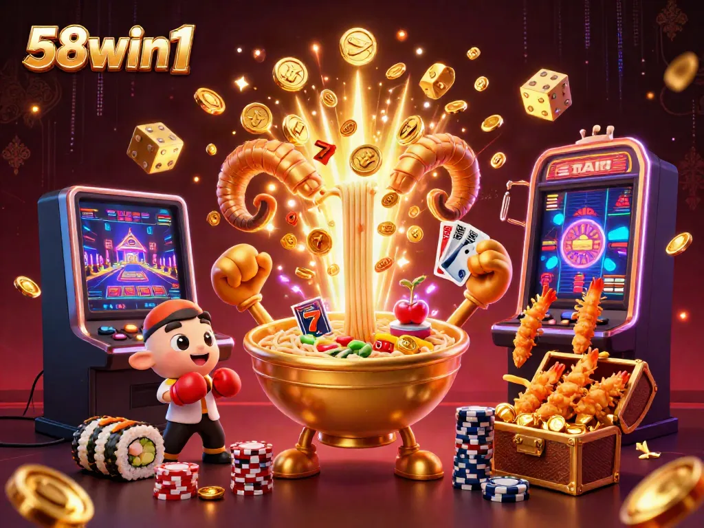 Experience excitement at 58win1 with dynamic gaming action featuring vibrant casino elements and characters.