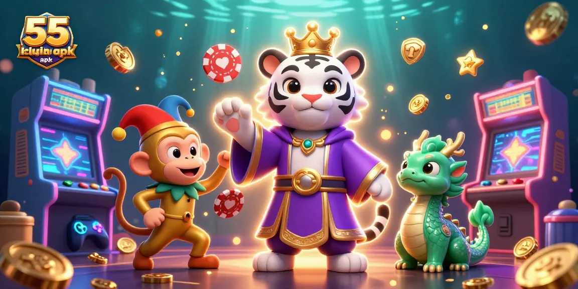 Engage with 55 club login apk for a thrilling gaming experience amidst vibrant casino elements.