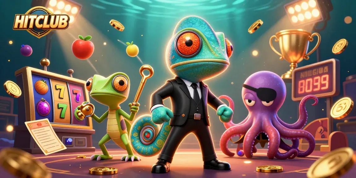 Engage with HITCLUB's vibrant 3D casino scene featuring colorful elements and thrilling gaming excitement.