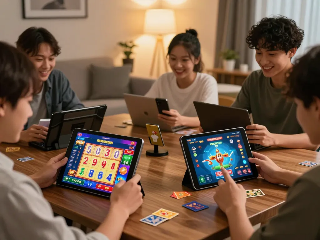 Players enjoying games on IWIN CLUB app, showcasing excitement and strategic gameplay