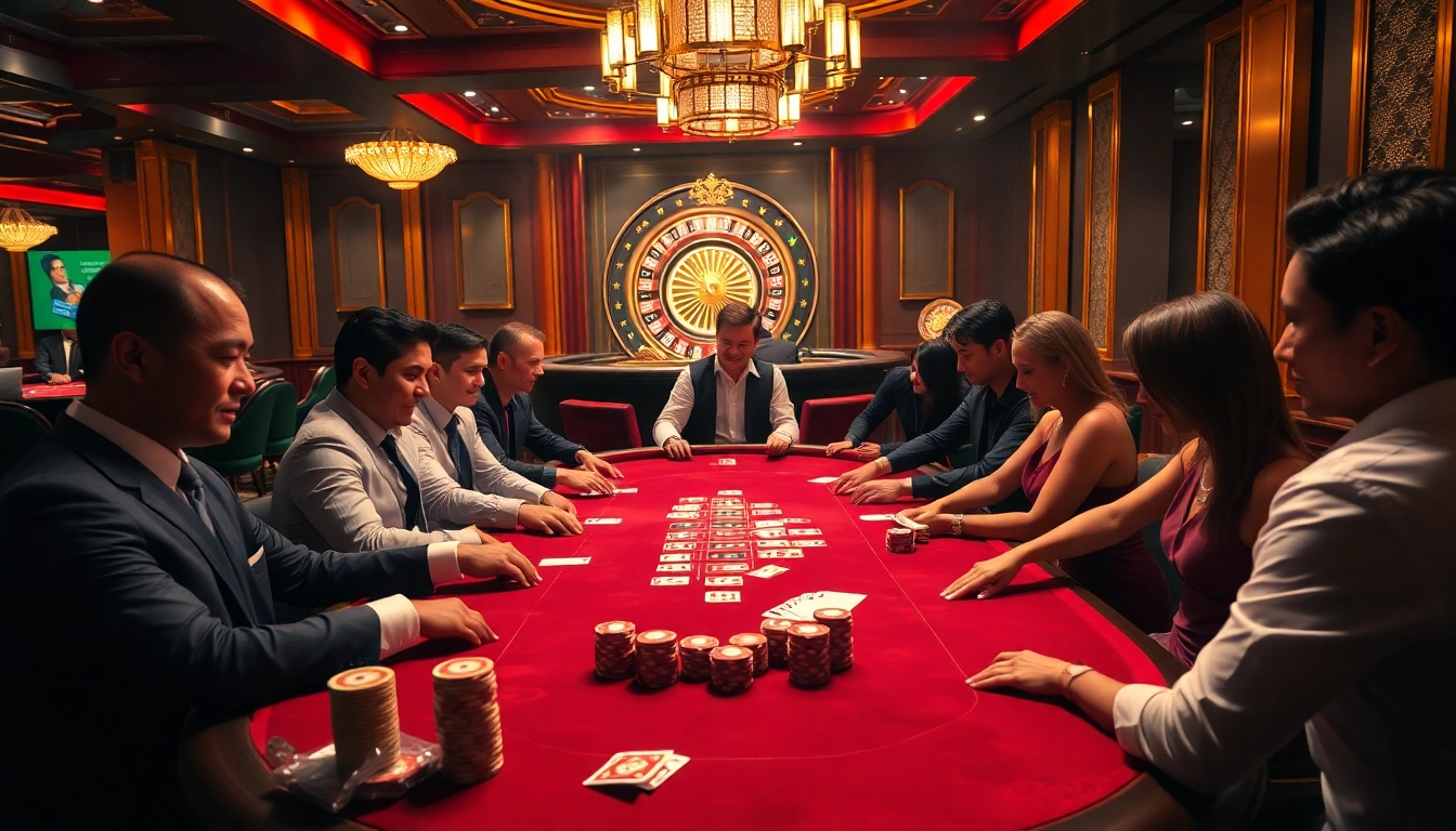 Betting excitement at febet's high-stakes poker table with professional players and vibrant chips.