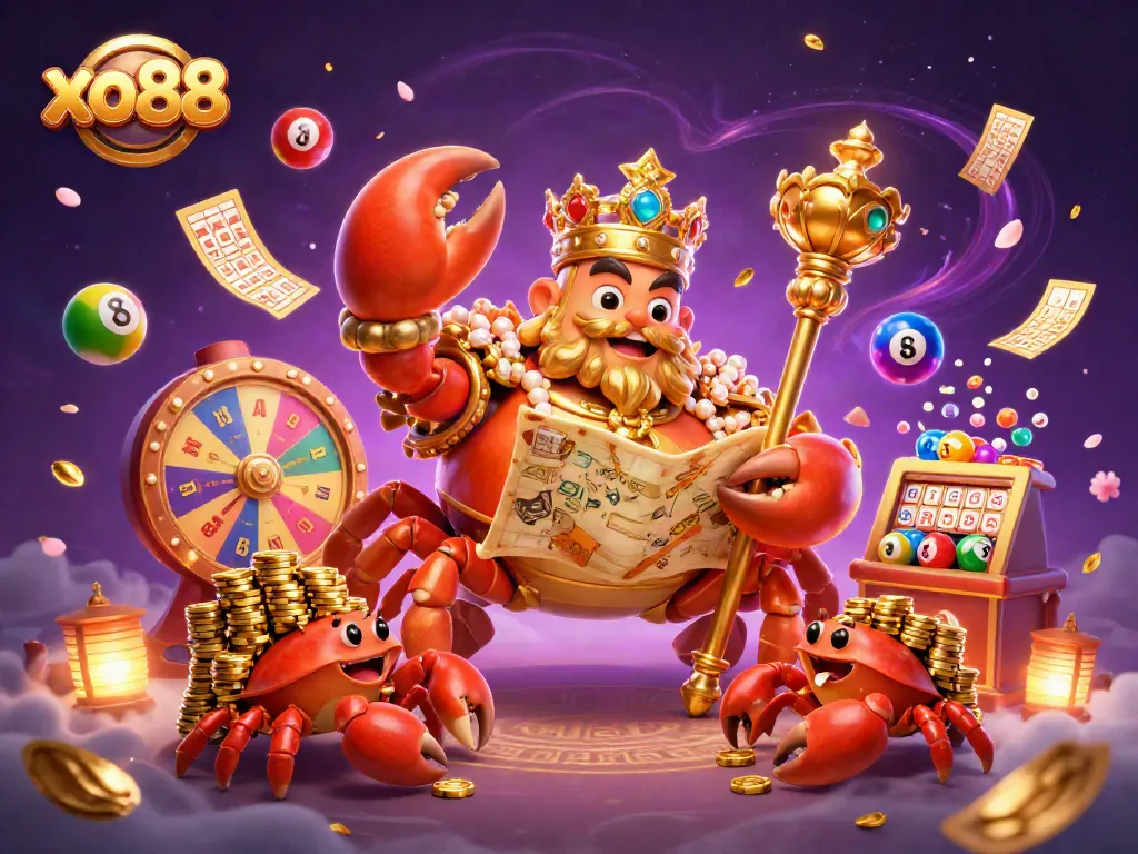 Experience the thrill of xo88 casino games with vibrant lottery elements and dynamic prize graphics.