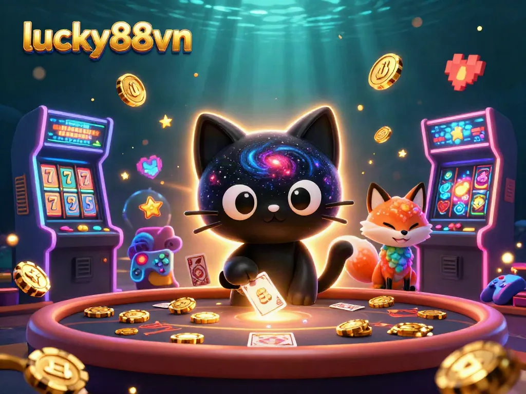 Engage in thrilling gameplay at lucky88vn: A cosmic casino adventure with animated characters.