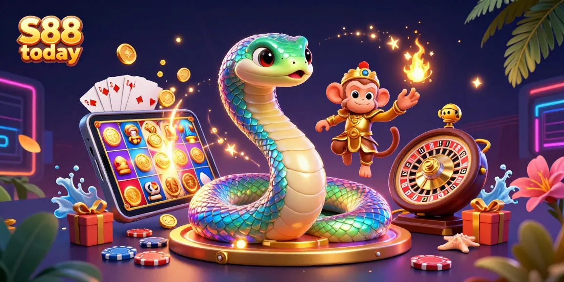 Experience winning with S88 today, showcasing vibrant slots and magical gaming elements!