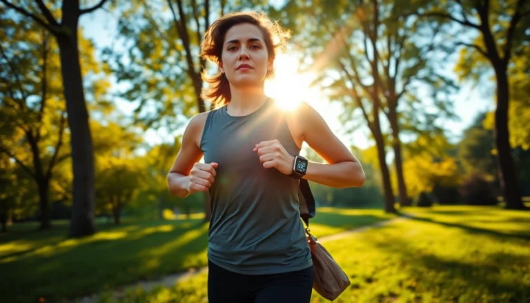 Dynamic scene of an individual jogging outdoors to promote Weight Loss through a healthy lifestyle.