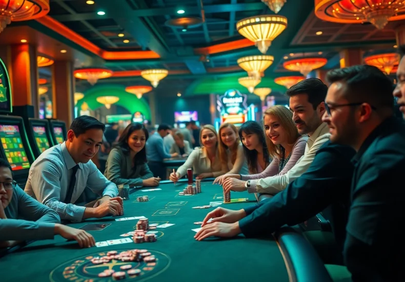 Engaging casino scene with diverse players at https://thabetiger.com/ showcasing excitement and thrill.
