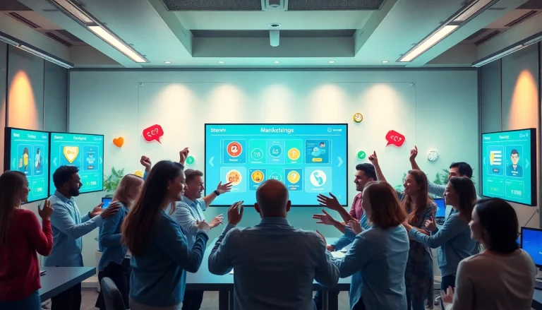 Engaging visual of gamification marketing with dynamic interactions and rewards.