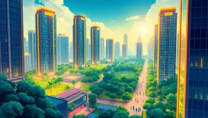 LC88 Land futuristic cityscape showcasing innovation and community.