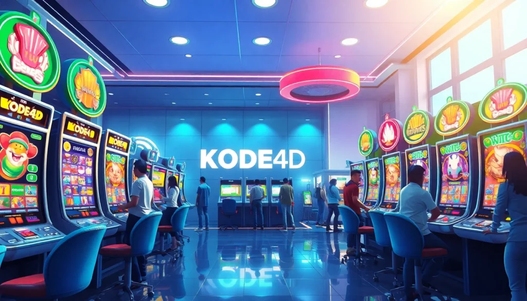 Kode4d link interactive online gaming scene featuring vibrant graphics and slot machines.