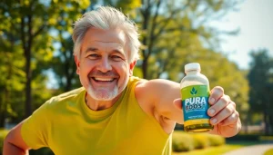 Pura Boost enhancing vitality for men, showcasing energy during outdoor activities.