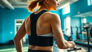 Individual using a fivali back brace, showcasing improved posture and comfort during fitness activity.