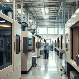 Precision machining Malaysia with advanced CNC machines in an industrial setting.