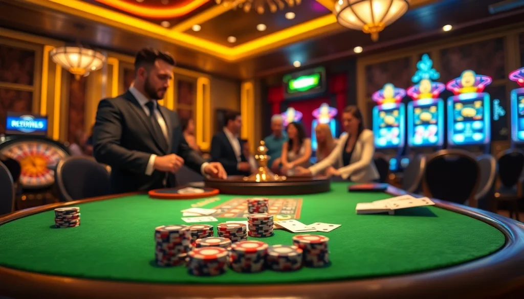 Experience the thrill of s8 at a luxurious casino table with poker chips and cards.