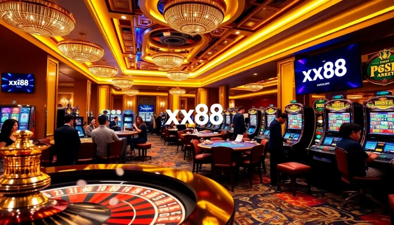 Experience the excitement of xx88 at a luxurious casino with vibrant games and dazzling atmosphere.