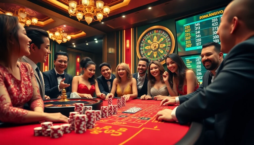 Experience the excitement of betting at 99OK with vibrant casino tables and engaged players.