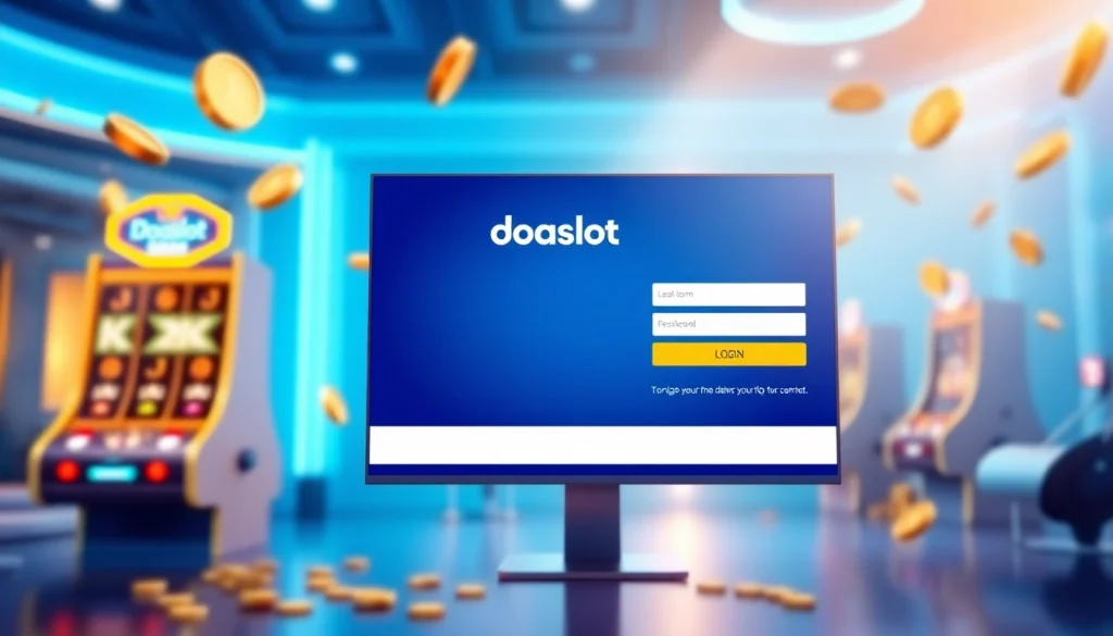 Engaging doaslot login interface with vibrant colors and interactive elements, enhancing user experience in online gaming.