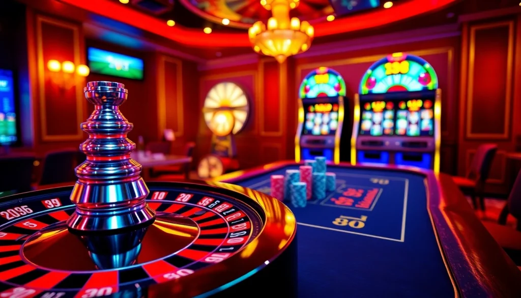 Players engaging with a vibrant roulette wheel at Hello88 casino, showcasing thrilling gaming action.
