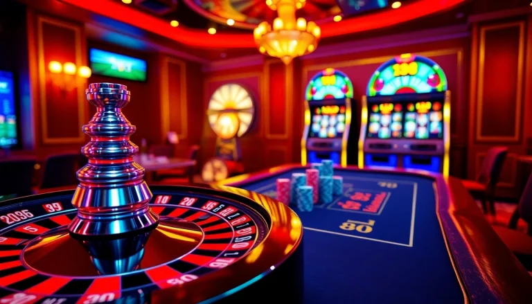Players engaging with a vibrant roulette wheel at Hello88 casino, showcasing thrilling gaming action.