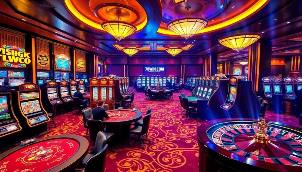Experience the excitement of gaming at 78WIN.COM with vibrant casino tables and thrilling action.
