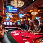 Experience an exhilarating moment at 98win's high-stakes poker table filled with excitement.
