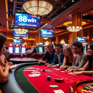 Experience an exhilarating moment at 98win's high-stakes poker table filled with excitement.