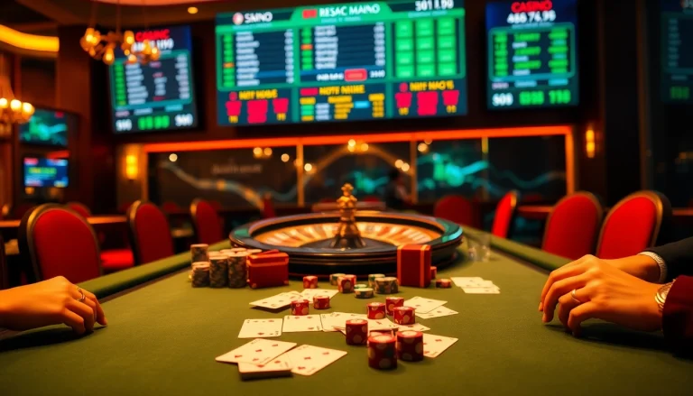 Engaging in informed nhận định kèo nhà cái at a luxurious casino table with cards and chips.