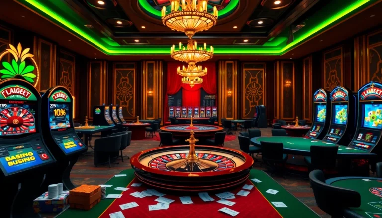 Casino scene featuring luxurious gambling elements enhancing the excitement for 789bet link mới.