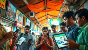 Engaging marketplace scene featuring Hela Ads interactions in Sri Lanka