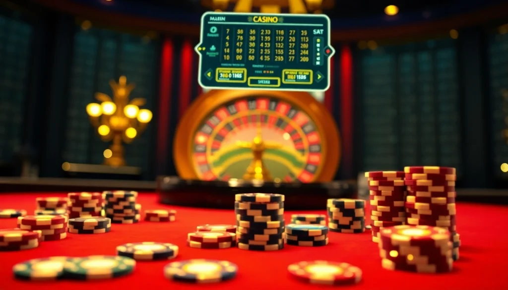 Exciting casino experience displaying gambling action at pg88bet.it.com with poker chips and roulette.