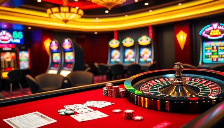 Engage with Đường link Bet88 at a vibrant casino table with poker chips and cards.