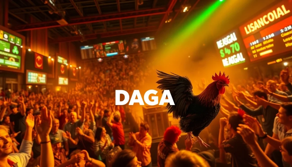 DAGA live chicken fighting event showcasing thrilling matches and betting excitement.