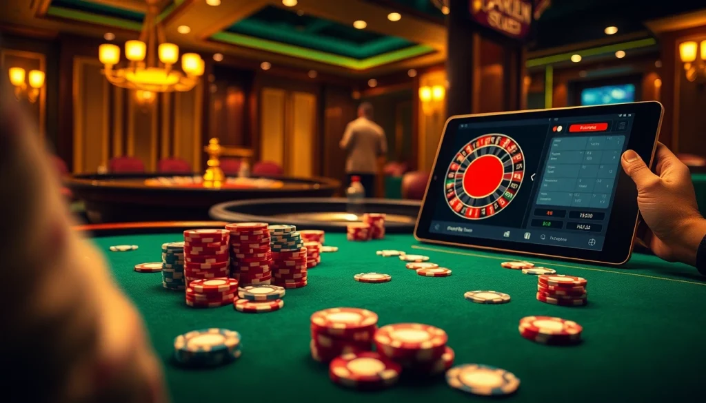 Experience thrilling online betting at Hi88 with vibrant casino elements like poker chips and roulette.