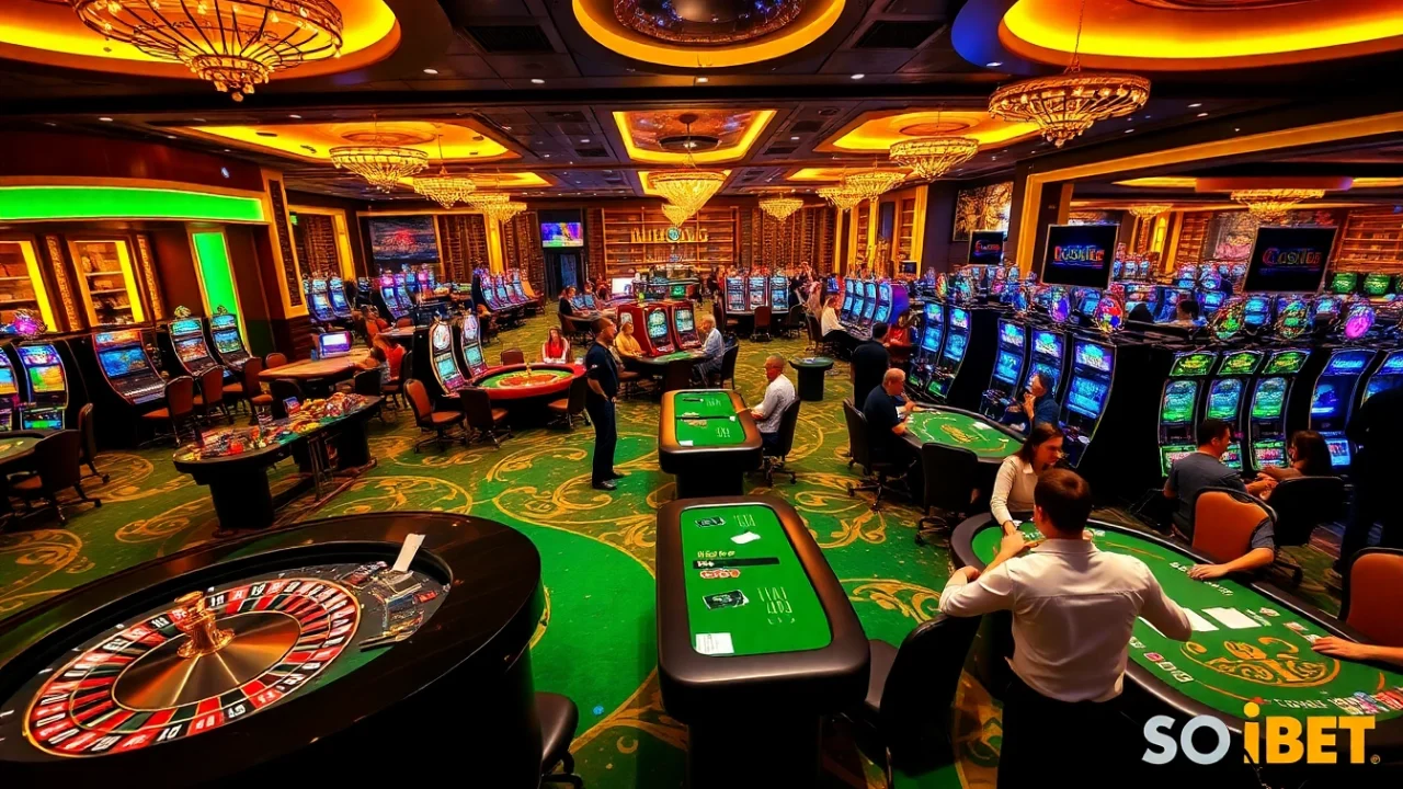 Players enjoying the thrill of high-stakes gambling at https://soibet.vision/, showcasing excitement and luxury.