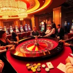 Excited gamblers at a roulette table in a luxurious casino reflecting https://kjcmh.com/ gaming community.