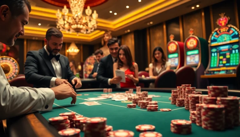 Experience high-stakes poker action at https://mm88.sh/ with vibrant chips and a dazzling casino atmosphere.