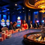 Players enjoying a thrilling game at https://jun88pl.com/ casino, with vibrant tables and professional dealers.