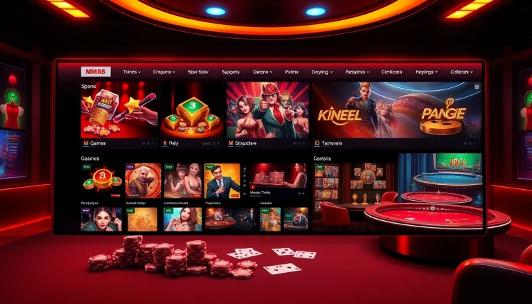 MM88 online casino interface showcasing vibrant slot games and sports betting options.