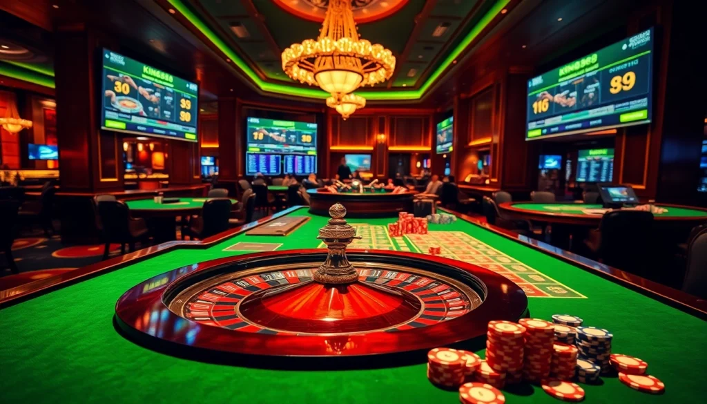 Experience the excitement of betting at king88 with vibrant casino tables and thrilling games.