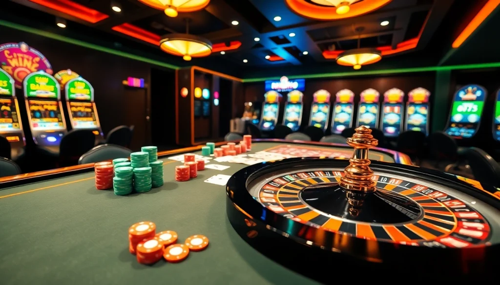 Experience the thrill of RR88 casino gaming with vibrant tables and enticing slot machines.