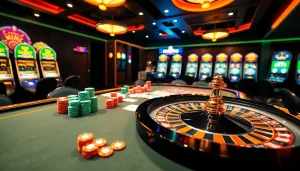 Experience the thrill of RR88 casino gaming with vibrant tables and enticing slot machines.
