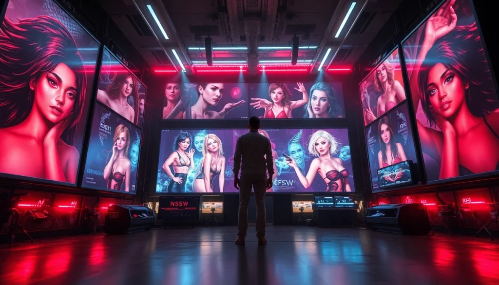 Immersive NSFW AI image generation studio featuring advanced digital tools and vibrant artwork.