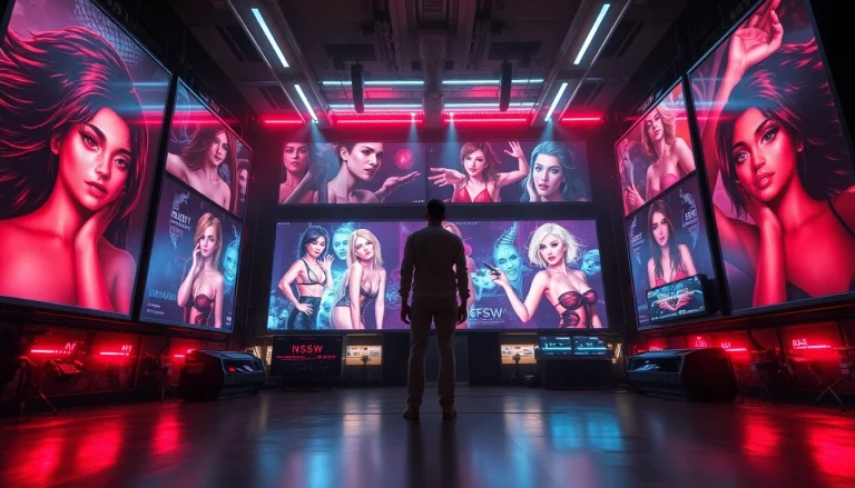Immersive NSFW AI image generation studio featuring advanced digital tools and vibrant artwork.