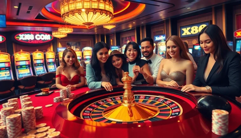 Excited players experience the thrill of winning at XX88 COM with roulette and vibrant casino elements.