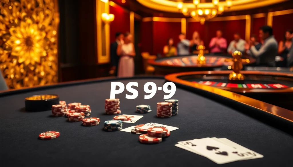 Engaging gamblers at PS 99 with a luxurious casino scene featuring poker chips and cards.