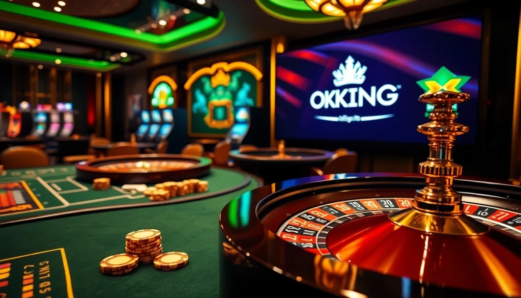 Experience high stakes gaming at OKKING's luxurious casino tables.