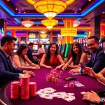 Enjoying a thrilling game at 98win com with vibrant casino ambiance and engaging players.